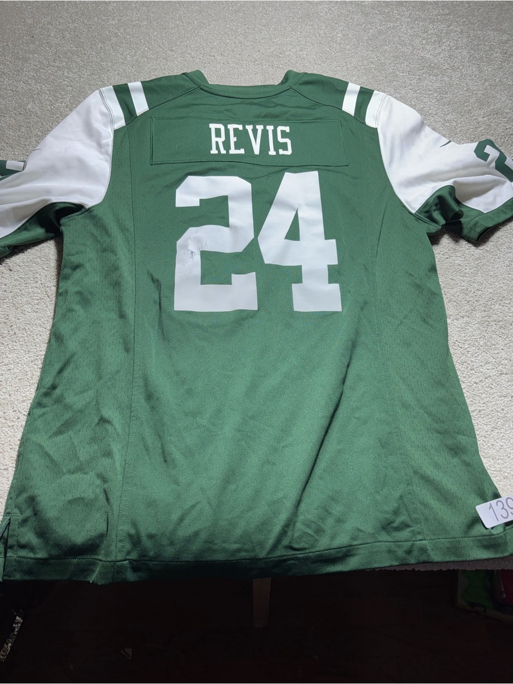 Darrelle Revis New York Jets Men's Large Green Nike Game Jersey 468963-325